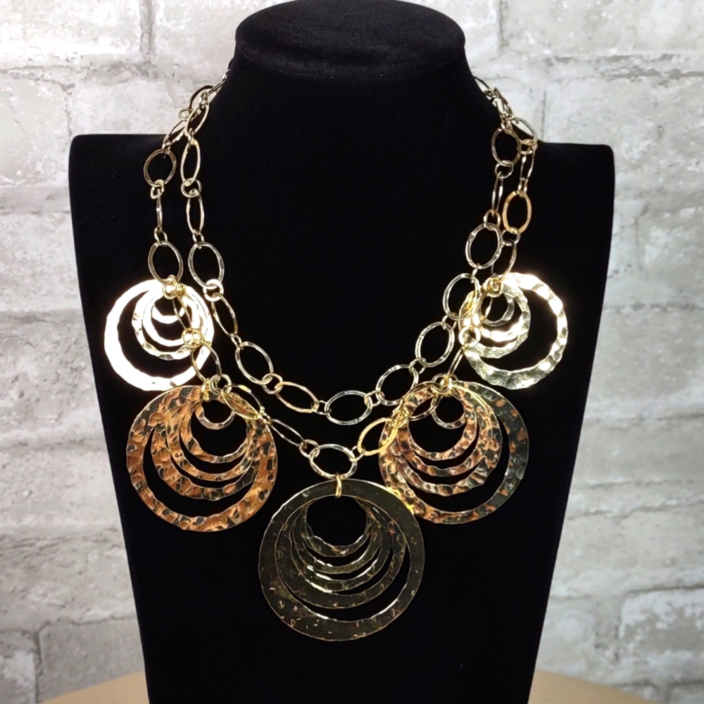 Chico's Goldtone "Circles" Necklace